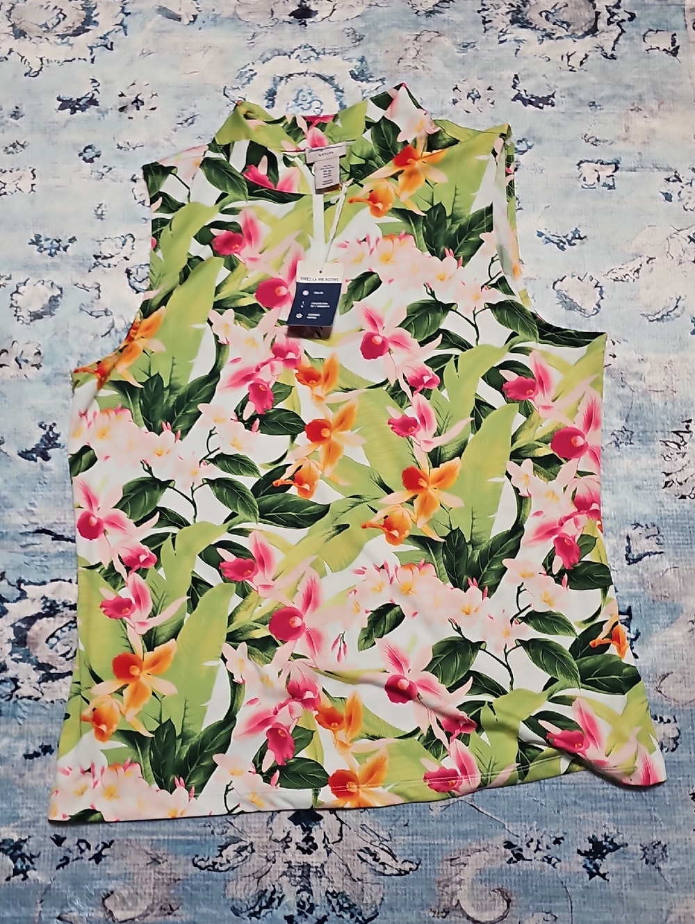 Tommy Bahama Tropical Floral Active Shell in Pink, Green & Orange